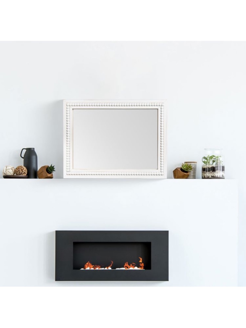 Classic White Decorative Wall Mirror - Elegant Home Accent